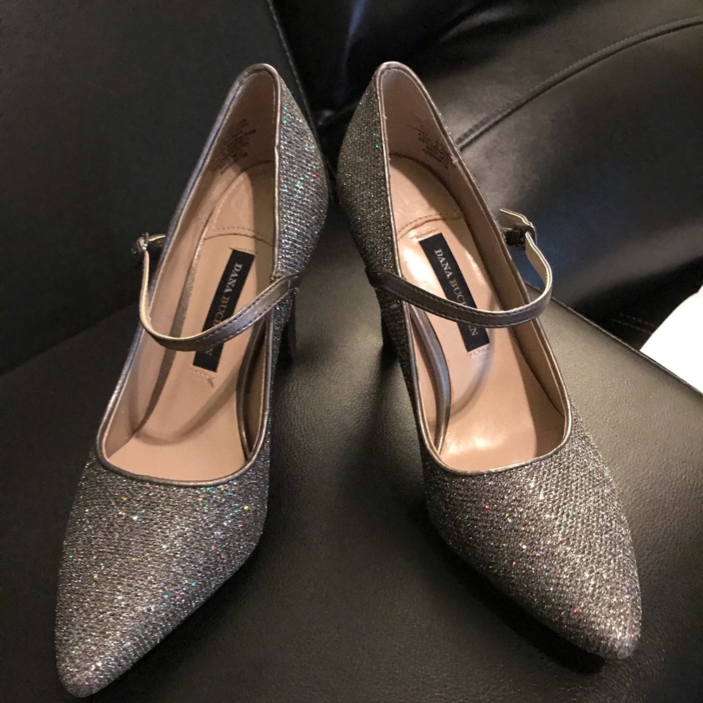 Silver multi color sparkle heel